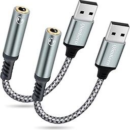 (2-Pack) USB to 3.5mm Jack Audio Adapter, QimKero External Sound Card USB-A to Audio Jack Adapter, for AUX Stereo Converter, Compatible For Headset, PC Windows, Laptop，Mac, Desktops, Linux, PS4andMore-picture-28