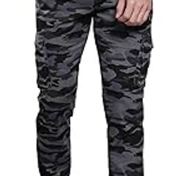 Camouflage Print Cotton Men's Casual Drawstring Joggers, Straight Fit, Mid Rise, Ankle Length Athletic Track Pants, Workout Pants with Pockets, Sportswear for Men, Trousers-image-6