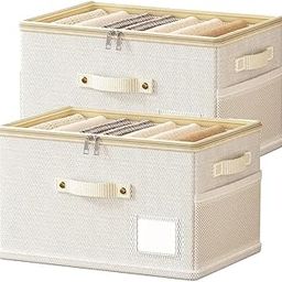 PRIME PICK Storage Box & Cloth Organiser Pack 2 clothes organizer Oxford Material covered Wardrobe Organizer for Storage Foldable Washable Box with Lid Metal Frame & Handles Ideal for Almirah Drawer-picture-29