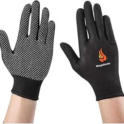 Shopeleven Sports Dotted Cotton Gloves for Cricket, Biking, Cricket Gloves, Dotted Black Gloves-image-30