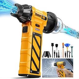 Electric Compressed Air Duster, 150000RPM Cordless Air Blower with Emergency Cutter&Hammer Rechargeable 8000 mAh Turbo Fan Jet Fan for Keyboard/PC/Car/Home/Outdoor/Camping-image-16