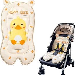 LETTON Baby Seat Pad Liner for Stroller, Universal Breathable Infant Carriage Cushion, Ultra-Soft Infant Car Seat Insert Cushion, Perfect for Car Seat, Stroller, Yellow Duckling-30