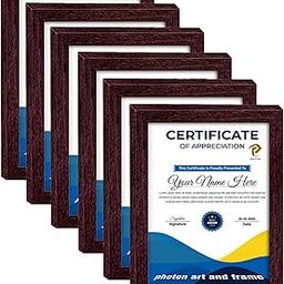Photon A4 Rectangle Certificate Frame Set of 6 – Dark Brown Wood Finish | Wall & Tabletop Display | 0.5mm Thick Plexiglass Front | For Diplomas, Awards & Documents-image-28