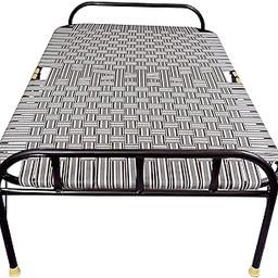Comfort Creation Iron Folding Bed with 1/Half inch Big Size Round Pipe Weight Above 12 kg 2 in 1 Niwar Free Extras Shoe Base Given Inside Package Assembled Delivered (6 X 3.5 FT) (Multicolor 2)-image-50