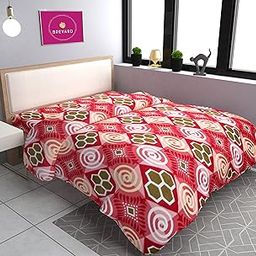 BREVARD Double Bed Woolen Fabric Geometric Quilt Cover/Duvet Cover/Rajai Cover/Blanket Cover for Winters (90X100 Inches, Red)-image-93