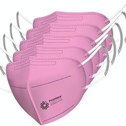 Promisca N95 Face Mask Ear Loop Style Protective 5 Layered Filtration with Melt Blown and Hot Air Cotton Layers (Pack of 5) (Pink, Small)-3