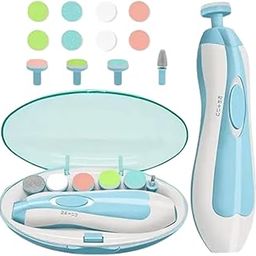 Electric Baby Nail Trimmer Set, 6 Grinding Heads for 0-12 Months, Safe Nail Care Kit with Storage Case-image-53