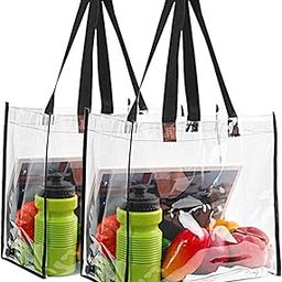 2-Pack Stadium Approved Clear Tote Bag, Stadium Security Travel & Gym Clear Bag, Perfect for Work, School, Sports Games and Concerts,12"X 12"X 6"-image-12