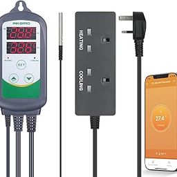 Inkbird Digital WiFi Thermostat Heating and Cooling Control Temperature Controller ITC-308-WIFI Wireless Thermostat for Homebrewing Greenhouse Hydroponics Heat Mat Reptile Incubation UK Plug-14