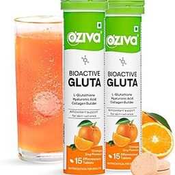 OZiva Bioactive Glutathione Tablets for Radiant Skin - 30 Effervescent Tablets (Pack of 2) | L-Glutathione, Lycopene, Vitamin C for Skin Glow & Anti-Pigmentation | Orange-image-71