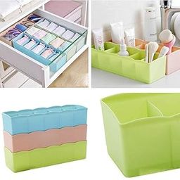 SHRUTI Compartment Wardrobe Organizer - Partition Rack & Closet Storage Box | Multi-Color | Perfect for Undergarments/Socks/Ties/Kids Clothes | Set of 8-16