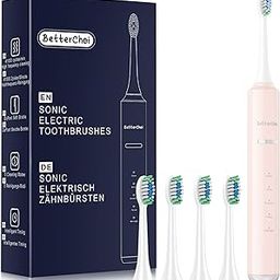 Betterchoi Sonic Electric Toothbrush for Adults, USB Rechargeable Toothbrush - 41,000 VPM Maglev Motor - 4 Brush Heads - IPX7 Waterproof, 180-Day Battery Life, 5 Cleaning Modes & Smart Timer, Pink-23