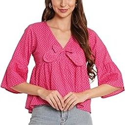 Jaipuri Cotton Printed Peplum Kimono Sleeves Top for Women-image-15