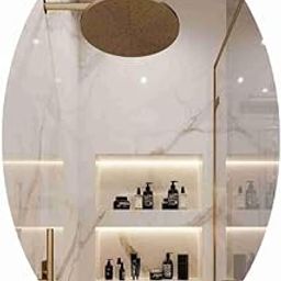 Oval Shape Adhesive Mirror Sticker for Wall on Tiles Bedroom Living Room Basin Mirror Bathroom Wall Mirror Both Side Sticker Acrylic Wall Mirror Full Length 1 pcs 30x40cm-image-29