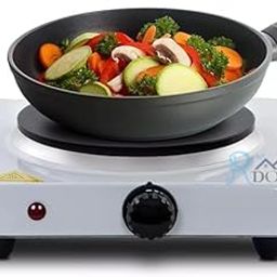 Single Hot Plate for Flexible Precise Table Top Cooking BY RDOMI | Cast Iron Heating Plate | Portable Electric Hob |Temperature Control for Home | Camping & Caravan Cooking-image-1
