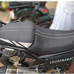 Elegant Leather Twin Bike Seat Cover for Royal Enfield Himalayan (Bolt Sports Black & Silver)-image-15