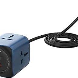 INICIO 65W USB C 6 Port Desktop GAN Charger Hub (2 Type C 1 USB 3 Socket) 2500W Fast Charge Extension Power Strip for MacBook iPad Pro Air iPhone 16 15 Galaxy S25 S24 Ultra Pixel 9 Home Office Use-13