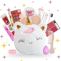 Linivya Kids Real Makeup Kit for Girls & Teens with Unicorn White Bag - Non-Toxic, Safe, Washable - Birthday Gift for 6 7 8 9 10 12 13 14 15 16 17 Years Old (Pack of 18)-picture-41