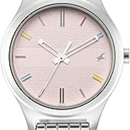 Stunners Quartz Analog Pink Dial Metal Strap Watch for Girls-NS6152SM04/NT6152SM04-6