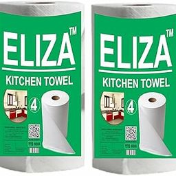 Eliza Kitchen Towel Tissue Paper Roll 4 Ply - Pack of 2 (60 Pulls Per Roll 4ply, 120 Sheets)-image-41