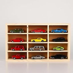 VK HANDICRAFT Wooden Display Stand for Diecast Toy Cars,WIthout Lighting Display Rack, Living Room Office Decor,Colour: Natural dimension 30 x 20 x 6 Centimeters-picture-25