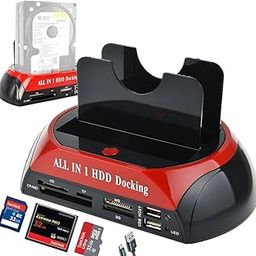 Microware Hard Drive Docking Station - Dual Slots USB 2.0 to IDE SATA 2.5" 3.5" With SATA I II III HDD Card Reader (No Support for WD IED)-4