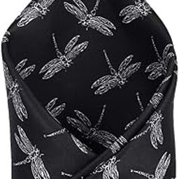 Men Black Print Party Pocket Square-image-92