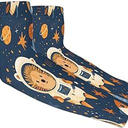 Astronaut Hedgehog Men's and Women's Sunscreen Sleeves Space Hedgehog Compression Arm Sleeves - UV, Tattoo Coverage-image-51
