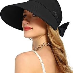 Sun Hats for Women Wide Brim Visor UV Protection Hat for Beach Summer Packable Hat-image-43