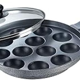 Prestige Omega Select Plus Non-Stick Paniyarakkal with Glass lid (Appe Maker)|12 pits| 24cm|Residue Free Coating |Metal Spoon Friendly-13