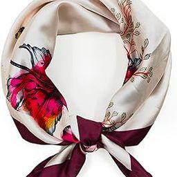 Satin Silk Small Square Scarf for Women, Printed Soft and Comfy Neck Head Tie Scarf Bandana (Vineyard Bloom)-image-67