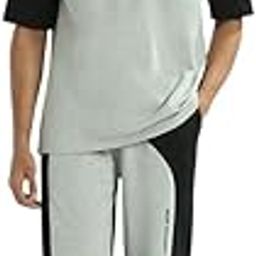 Men Oversized Fit Co-ord Set(1M-LWCS-R0200-GM2_Grey Melange_S)-picture-36