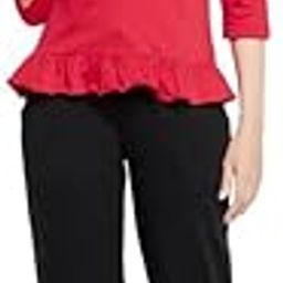 Women's Cotton Printed Top & Pyjama Set - Red-image-29