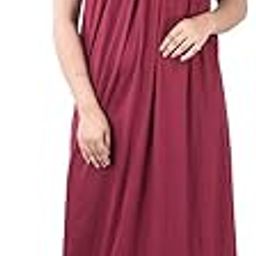 Hosiery Cotton Material Maroon Sleeveless Nighty for Ladies/Girls - PCW00001422_L-40-image-4