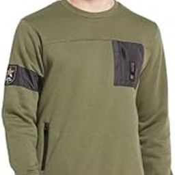 Men Olive Green Colourblocked Sweatshirt-image-28