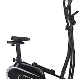 LET'S PLAY® Elliptical Cross Trainer for Home Gym 2 in 1 Full Body Workout Training Gym Cycle Exercise Bike with Adjustable Seat I 8 Magnetic Resistance Level I 5kg Flywheel I Max 100kg Weight-0