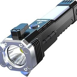 Multifunctional Rechargeable LED Flashlight with Magnet, Super Bright Torch with Powerbank, Emergency Car Flashlight with Safety Hammer(Set of 1)-24