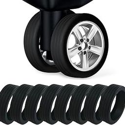 Silicone Protector 8 PCS, Trolley Silicone Wheel Cover for Trolley Bag Wheel Protector Noise Reduction, Anti-Scratch Travel Bag - Pack of 8-image-80