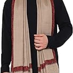 Mens Fine Wool Stole, Self Palla Neem Daur Design, Taupe-image-39