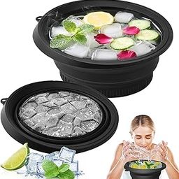 VPGS Face Bowl for Ice with Built-in Ice Tray – Collapsible Silicone Facial Ice Bath Bowl for Cold Plunge Therapy, Skin Tightening & Acne Relief – Black Portable Spa Tool for Home & Travel-image-87