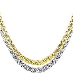 meenaz silver chain for men combo necklace for men 3 gold chains for men neck chain for men black chain for boys mens chain Stainless steel stylish long chains Locket Pendant golden chain fashion 381-picture-21