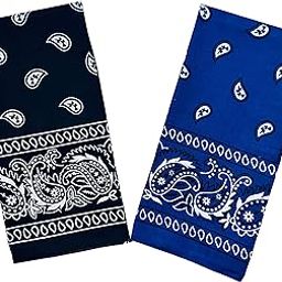 Black and Blue Men & Women Printed Bandana (Pack of 2)-image-15