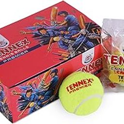 TENNEX Premier Cricket Hard Tennis Ball for Over Arm Cricket | Heavy Tennis | Standard Size Ball for Cricket Tournament and Practice (6 Pcs, Yellow Colour)-image-76