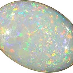 6.25 Carat Opal Stone Certified Natural Fire AA++ Quality Oval White Astrological Australian Opal Loose Gemstone-53