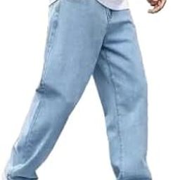 Regular Fit Baggy Jeans, Sky Blue, Relaxed Denim-image-96