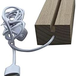 UJEAVETTE 5xLED Display Lights Wooden Lighted Base Stand for Crystal Warm White B Type-image-2