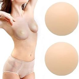 Silicon Nipple Covers Bra Pad and Breast Lift Tape Pasties Silicone Women's Reusable Nipple Cover Self Adhesive Reusable Nipple Pads and Invisible Tape (NIPLE Cover) Beige-image-81