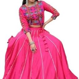 Navratri Special Lehenga Choli Set for Women | 2025 Collection | Roman Fabric with Gota Patti & Kutchi Gamthi Work | Full-Stitched | Festive Garba & Dandiya Outfit-image-91