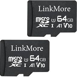 LinkMore XV11 64GB (2 Pack) MicroSD Flash Memory Card, Micro SDXC Card, A1, UHS-I, U1, V10, Class 10 Compatible, Read Speed Up to 95 MB/s, SD Adapter Included-2