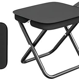 H.P SALES® Portable Folding Stool for Camping, Fishing, Gardening, Hiking, Picnics – Lightweight Compact Foldable Chair with Oxford Cloth Seat & Carbon Steel Frame – Easy to Carry Travel Stool (Black)-image-48